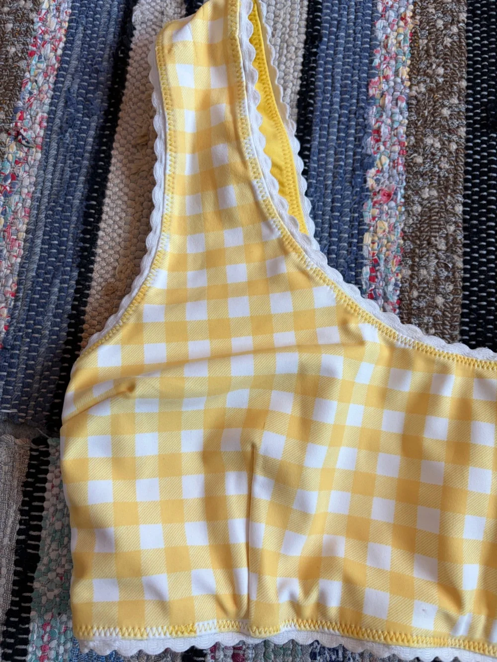Hammie’s Yellow Gingham reversible Bikini Top and Cabana Trunk set